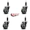 Service Caster 3.5'' Gray Poly Wheel Swivel 1'' Expanding Stem Caster Set, 4PK SCC-EX20S3514-PPUB-1-4 - alternate 2